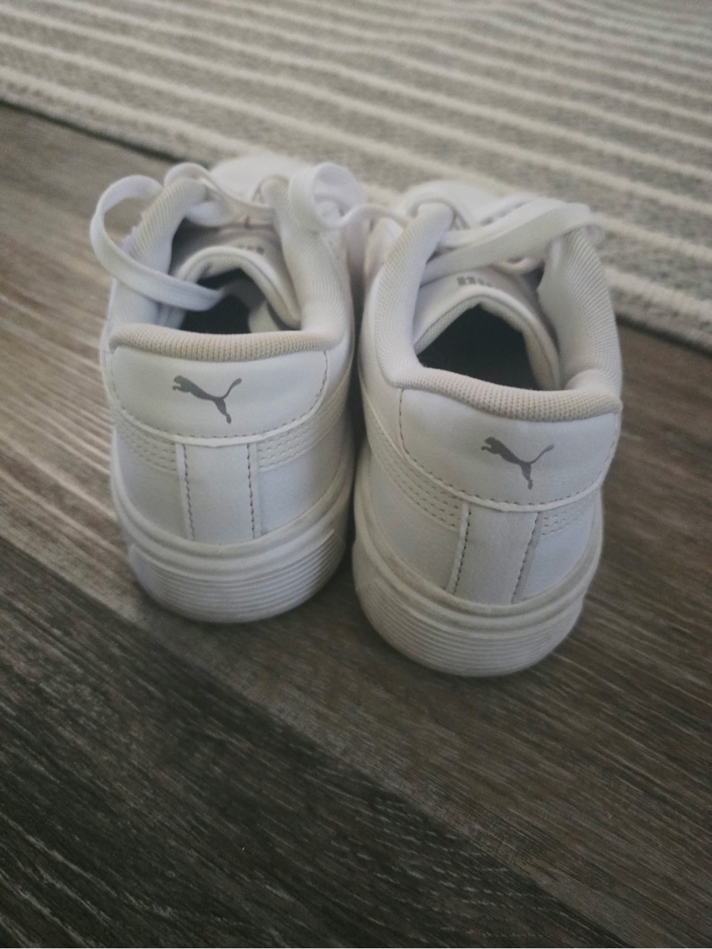 Puma Kids White Low-Top Leather Sneakers